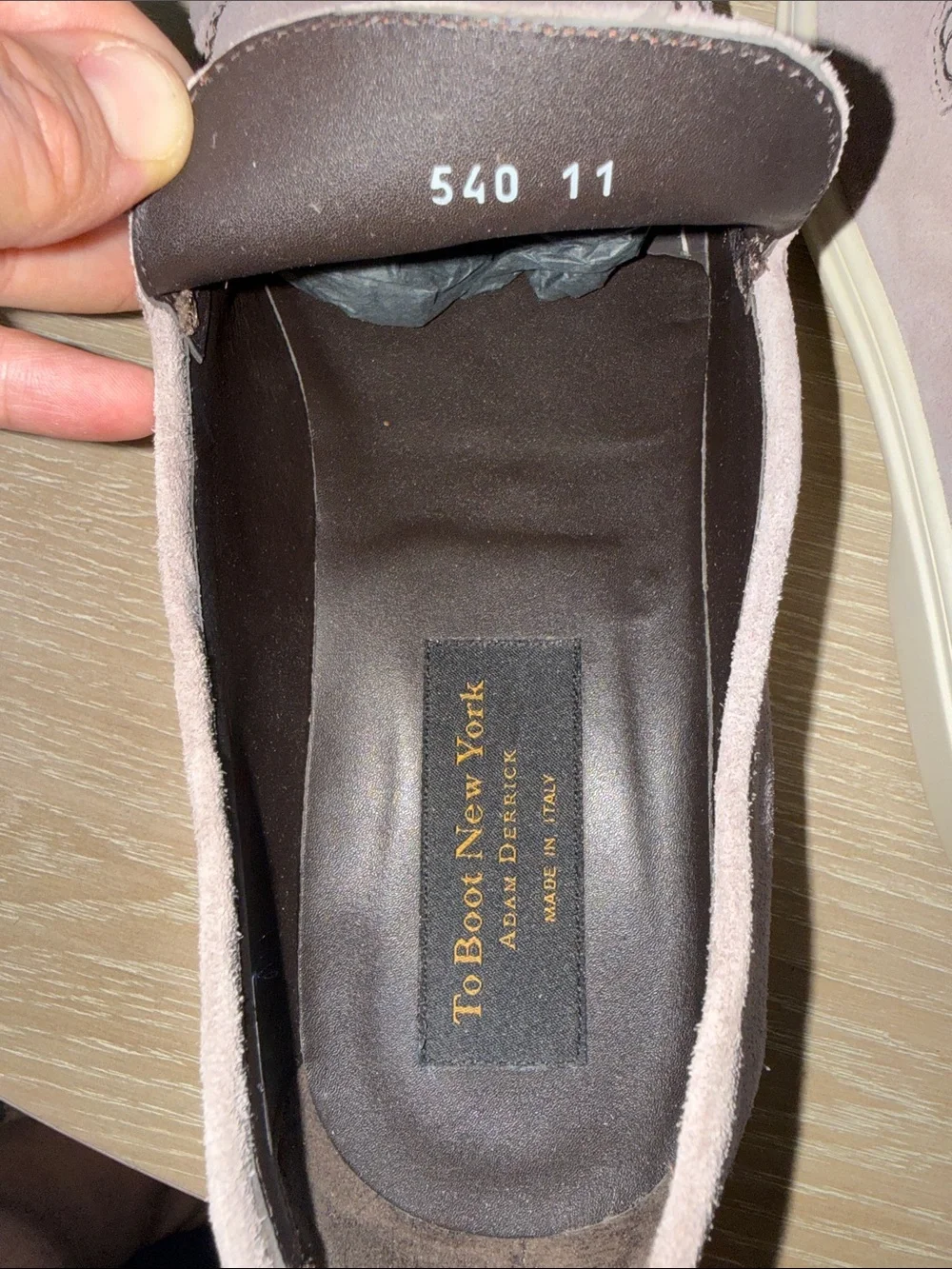 To Boot New York Adam Derrick Men's Suede Loafers in Taupe
